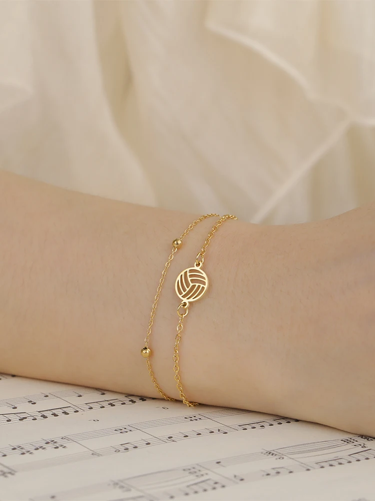 Unift Bracelet Géométrique de Volley-Ball pour Femme, Joueur, Couche en Acier Inoxydable, Bijoux de dehors Décontractés, Accessoires