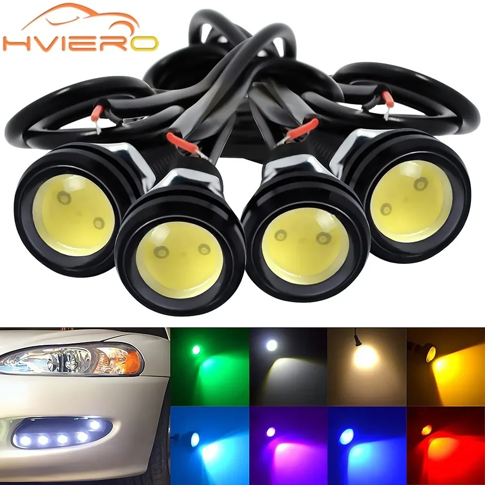 

4PCS 23mm Car Lamps Motor Parking Turn Signal Light Brakes Trunk Lantern Eagle Eye Daytime Running Backups Waterproof Multicolor