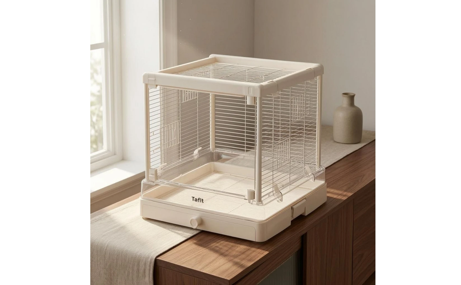 Square Parrot Cage Long-Lasting Clear Panoramic Bird Cage Pet Enclosure Easy to Clean Spacious