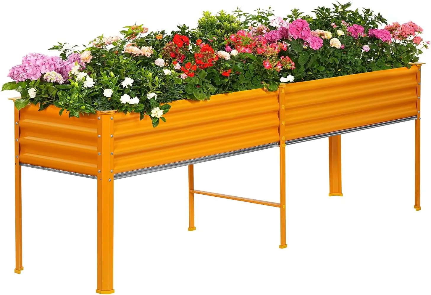 

Galvanized Raised Garden Bed with Legs, 96×24×32in Raised Garden Beds Outdoor with Drainage Holes, Planter Boxes Outdoor for Bac