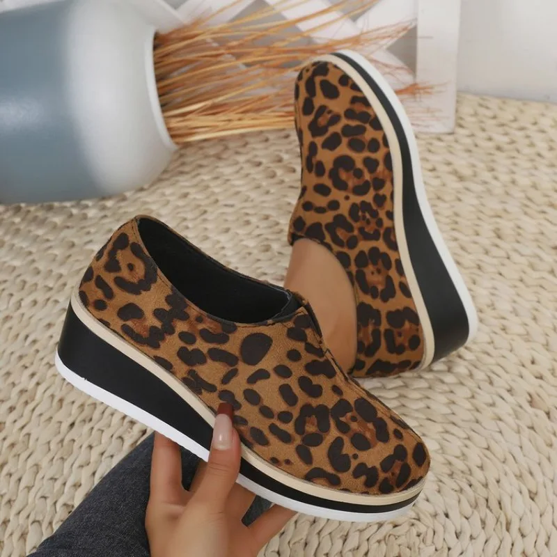 New 2026 Women's Shoes Summer Large Casual Shoes Slope Heel Loafers Outdoor Fashion High Heels Women's Shoes