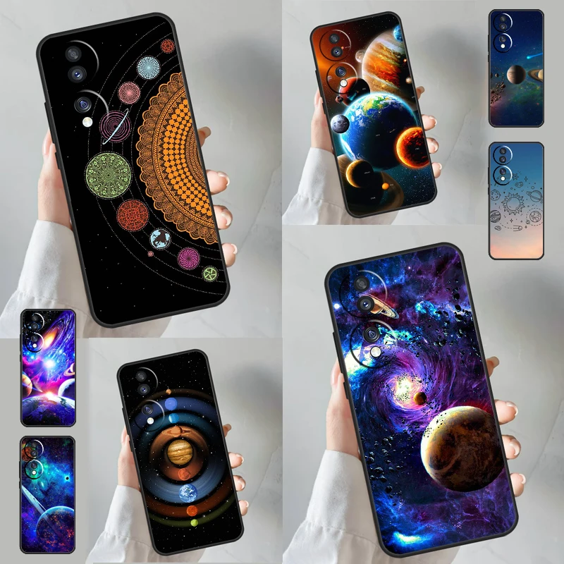 Space Solar System Planets Universe Funda For Honor Magic 6 Lite 5 Pro 50 70 90 Honor X8a X8b X6 X7 X8 X9 X6a X7a X9a X9b Case