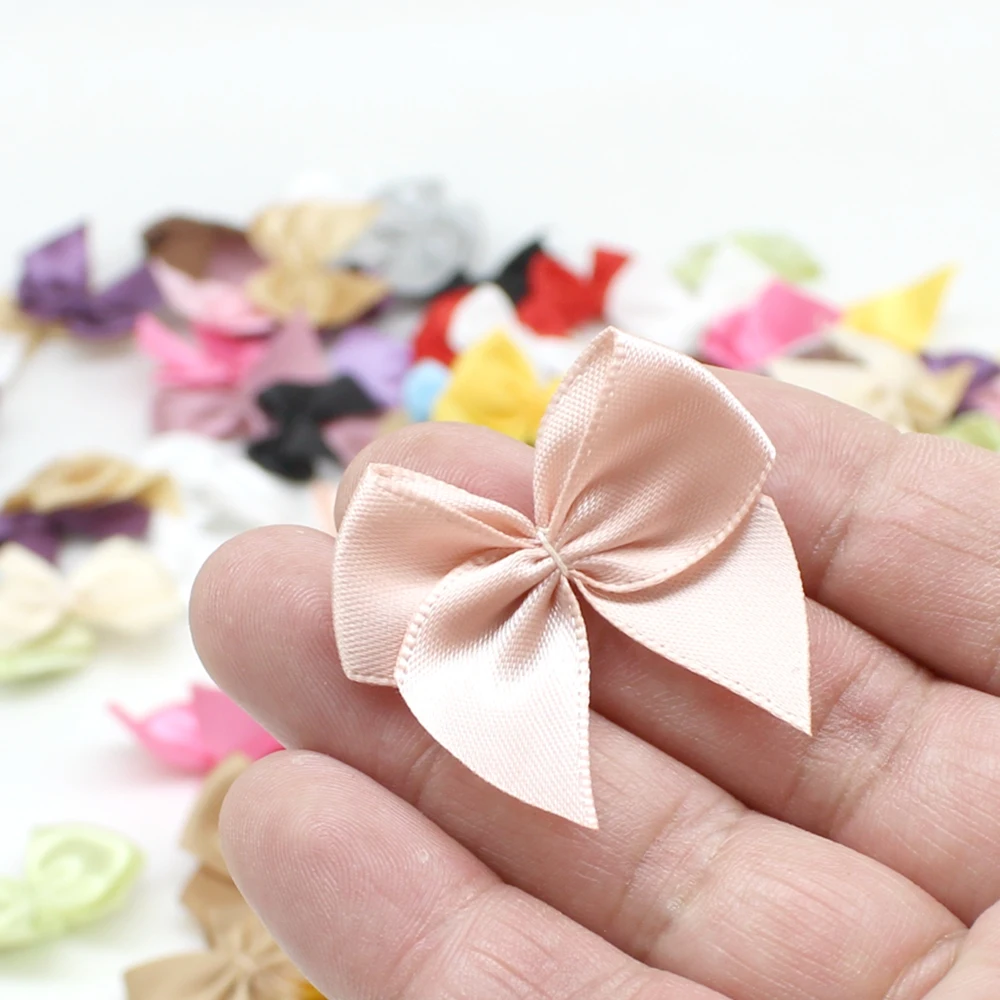 50Pcs Hand Satin Ribbon Bows Craft Supplie Wedding Party Decor Gift Packing Bowknots Sewing Headwear for Crafts DIY Christmas