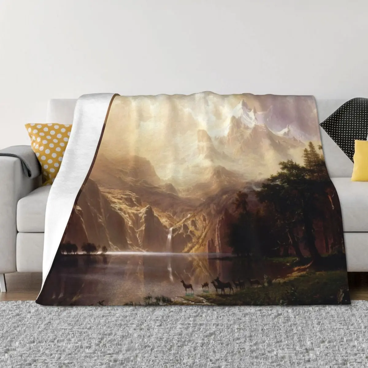 

Albert Bierstadt - Among the Sierra Nevada, California Throw Blanket Camping Blankets For Baby Bed Fashionable Moving Blankets