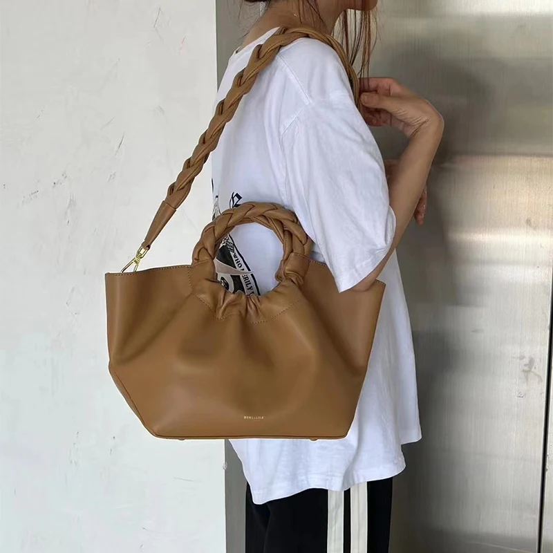 Borsa da donna In pelle bovina a strati superiori nel 2023 nuove borse a catena a mano pieghettate Premium da donna borsa a tracolla di lusso di marca di design