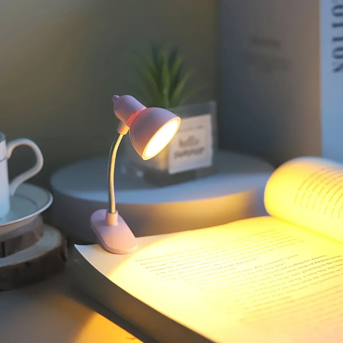 Mini Portable Eye-Friendly Reading Lamp - Warm & Bright Clip-On Light with Long-lasting Battery for Books and Desks 2025