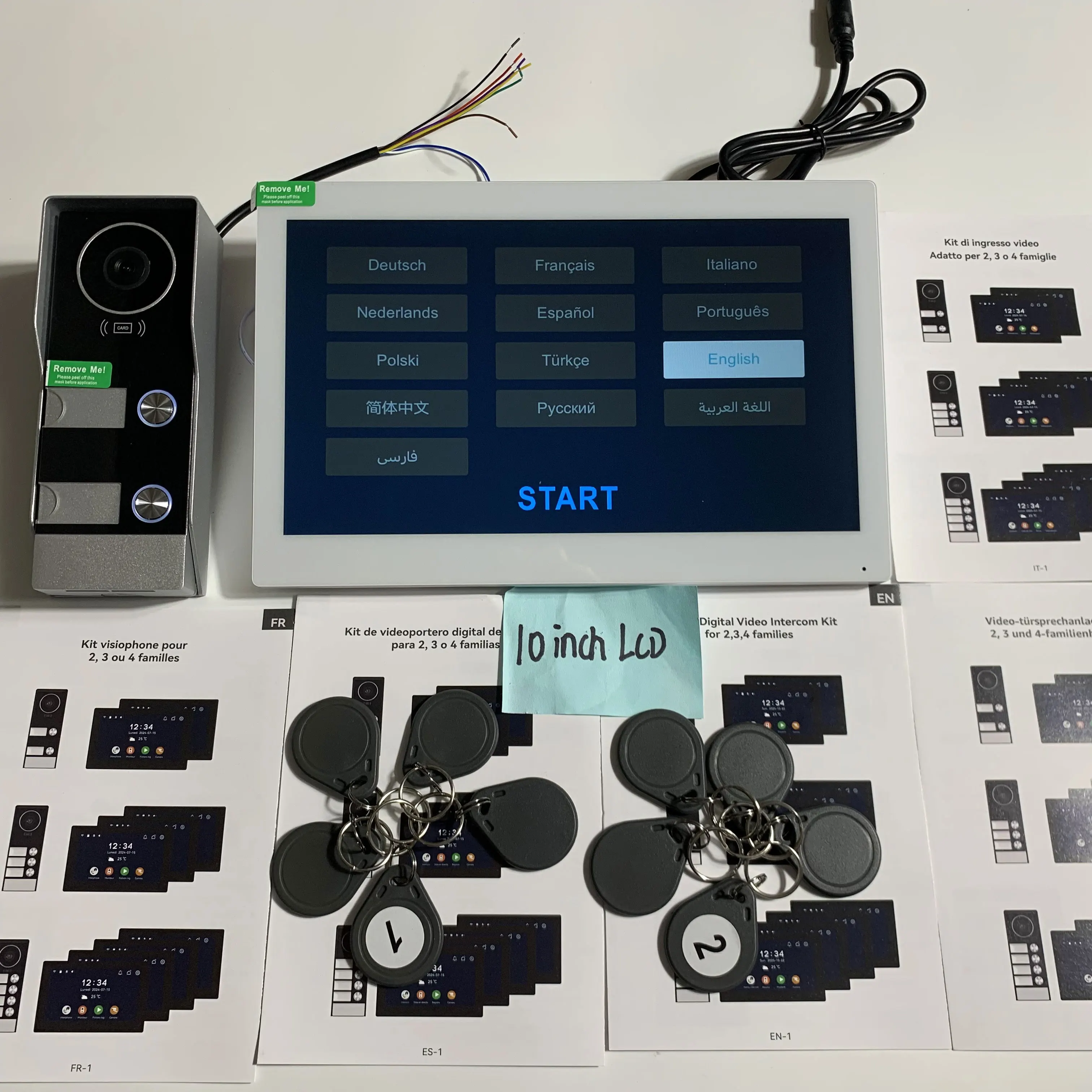 New 10 Inch Wifi Video Door Bell Intercom System with RFID Doorbell Camera Family Multi nits Apartment Video Door Phone Intercom