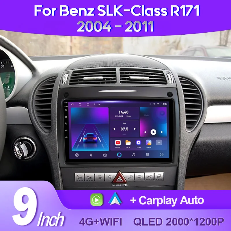 

QSZN For Benz SLK-Class R171 2004 - 2011 2K QLED Android 13 Car Radio Multimedia Video Player GPS AI Voice CarPlay Head Unit 4G