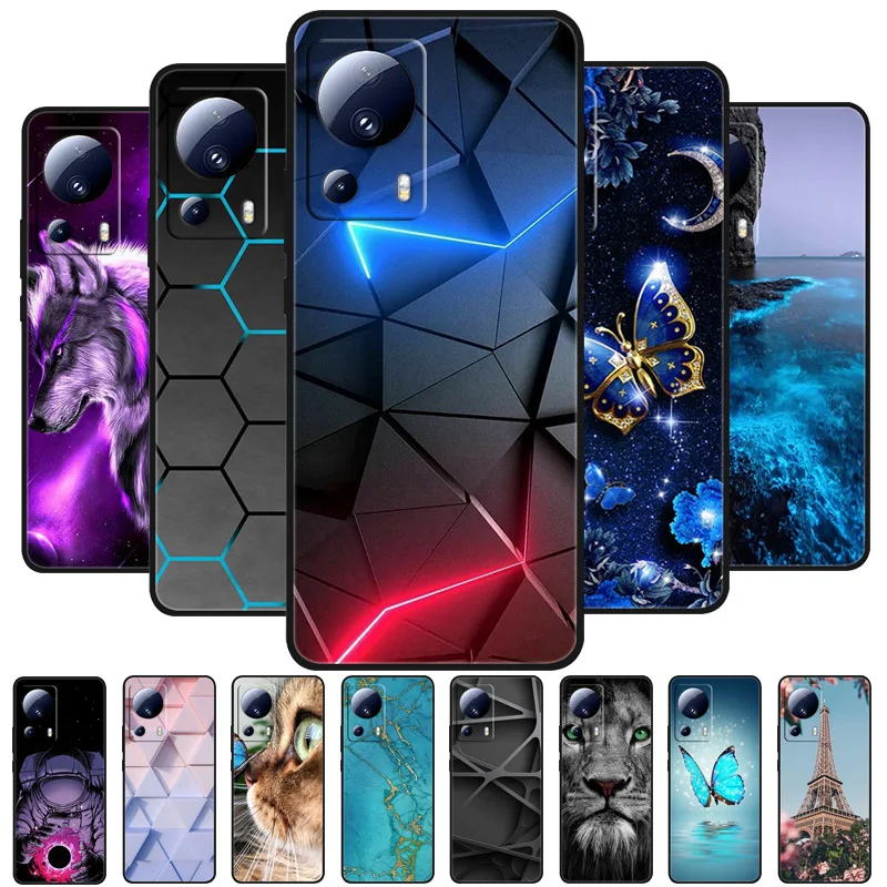 For Xiaomi 13 Lite 5G Case Shockproof Silicone Phone Cover For Xiaomi Mi 13Lite Funda Wolf Soft TPU Capa for Xiaomi13lite Coque