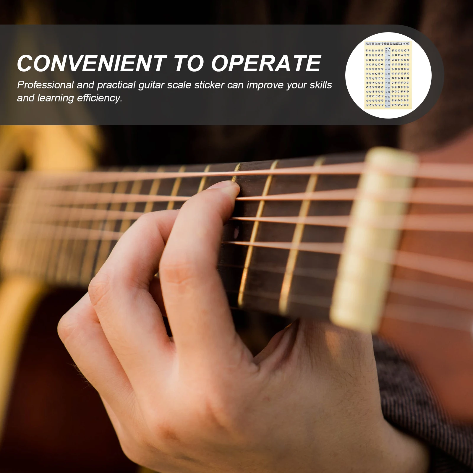 

2 Pcs Finger Board Guitar Scales Sticker Fretboard Markers for Bass Notes Stickers Labels Number