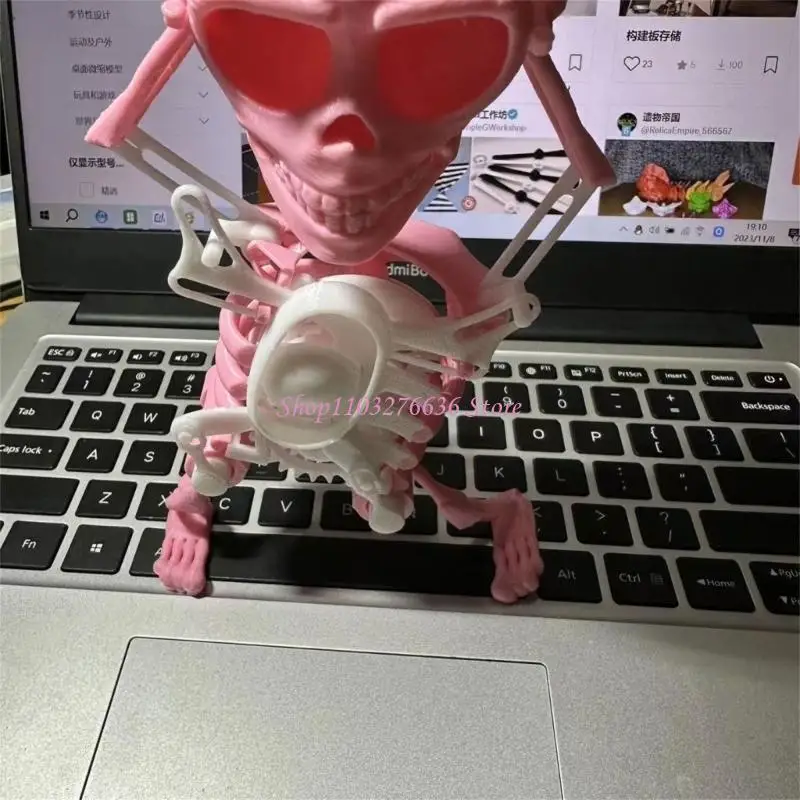 R6FD Halloween Dancing Skeleton Action Figures Funny Clockwork Wind up Prank Toy