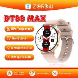 Zordai-reloj inteligente DT88 MAX para mujer, accesorio de pulsera resistente al agua Ip68 con Pantalla AMOLED, control del ritmo cardíaco, GPS, llamadas por voz, NFC AI y BT