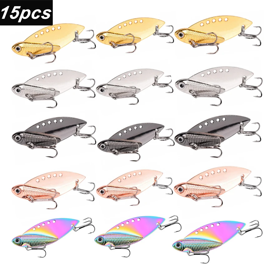 

15 шт. металлическая приманка VIB 7 г 10 г 15 г 20 г яркие вибрации ложка рыболовные приманки окунь искусственная жесткая приманка цикада приманка VIB приманка 3D глаза