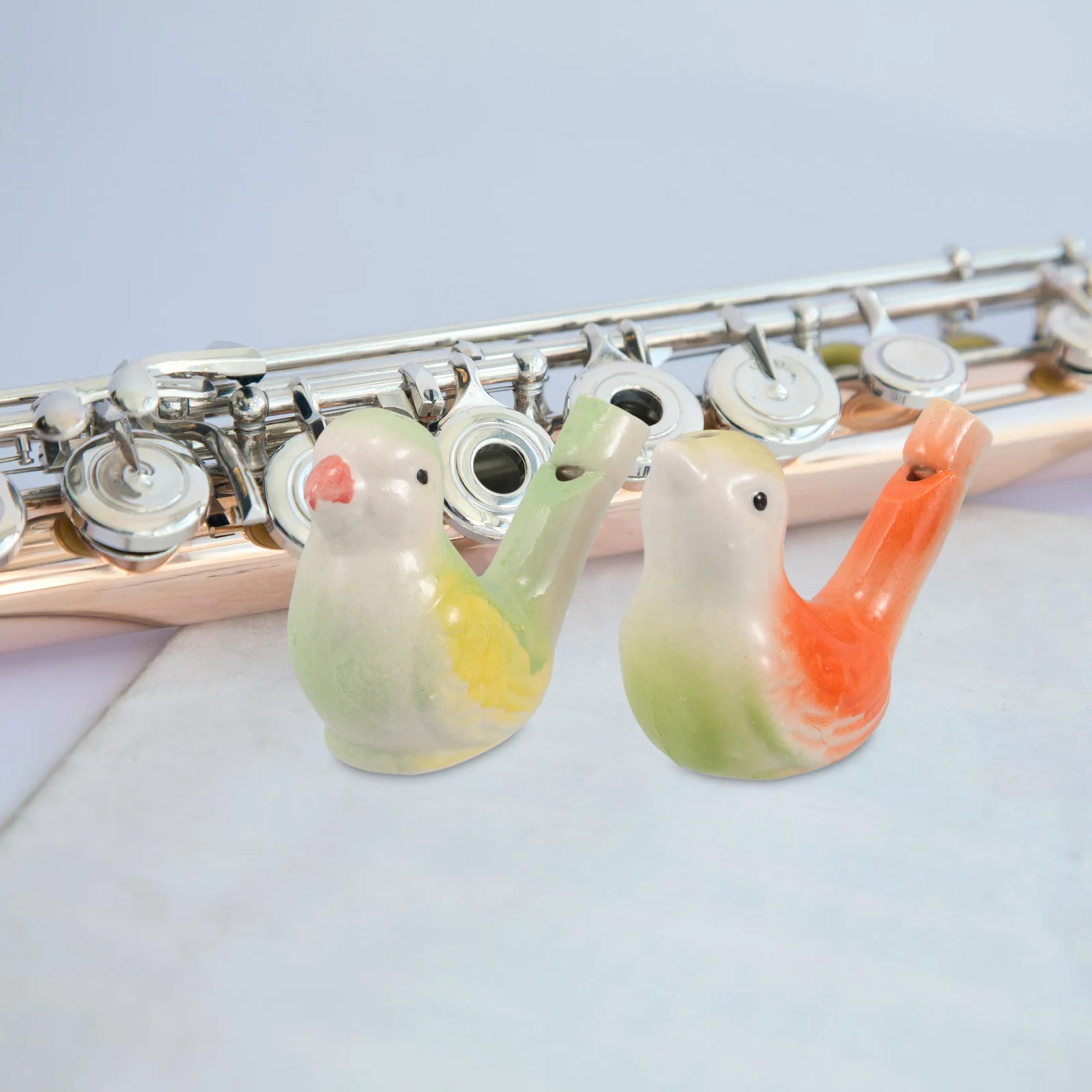 4Pcs Ceramic Bird Call Whistles Colorful Animal Shaped Portable Musical Instruments for Kids Outdoor Camping Birthday