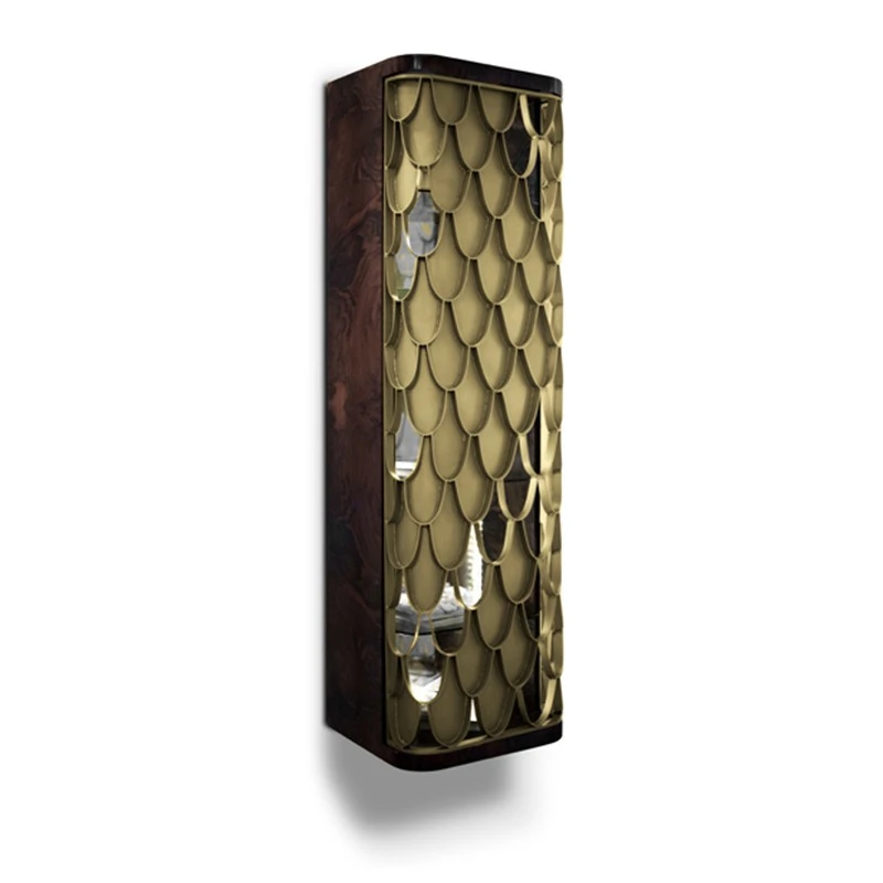 Stainless steel fish scale wall-mounted bathroom cabinet Senior hotel designer storage locker