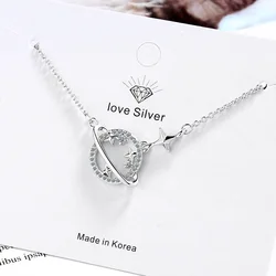 925 Stamp Silver Planet Star Zircon Necklaces For Women Luxury Designer Fine Jewelry  Offers GaaBou Jewellery