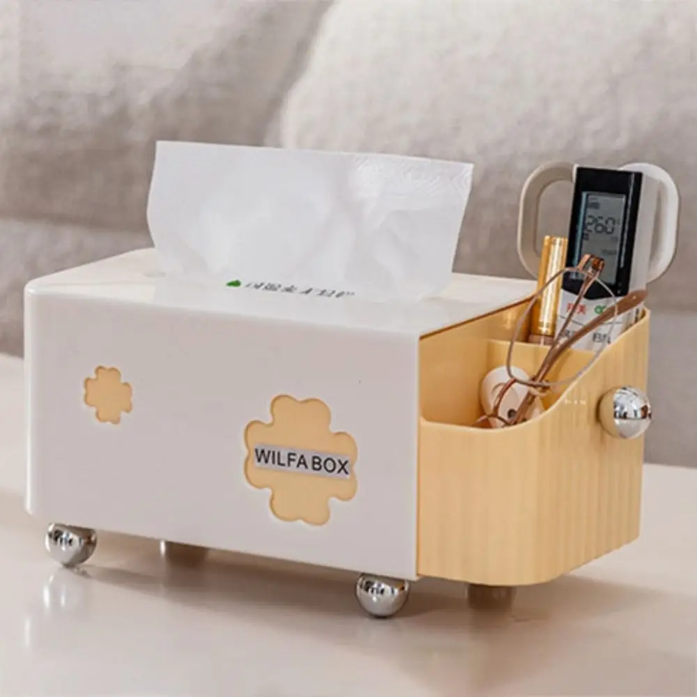 

Large Capacity Desktop Storage Box with Spring Smooth Extraction Tissue Box Plastic Space Saving Napkin Dispenser Household