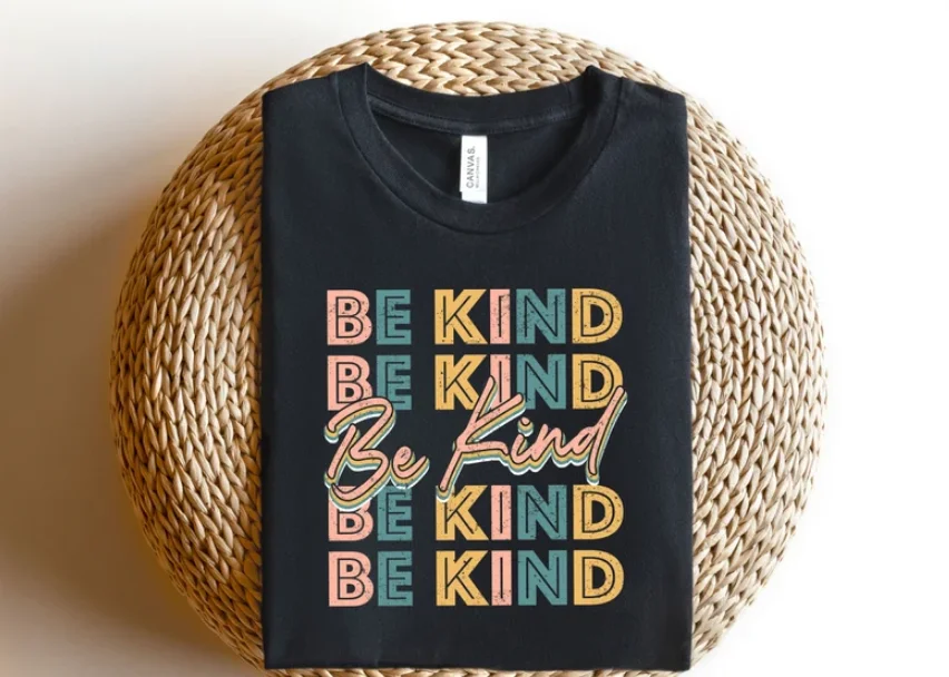 Be Kind Shirt, Vintage Kindness  Retro Be Kind Choose Kindness, Positive Short Sleeve Top Tees 100% Cotton Streetwear Harajuku