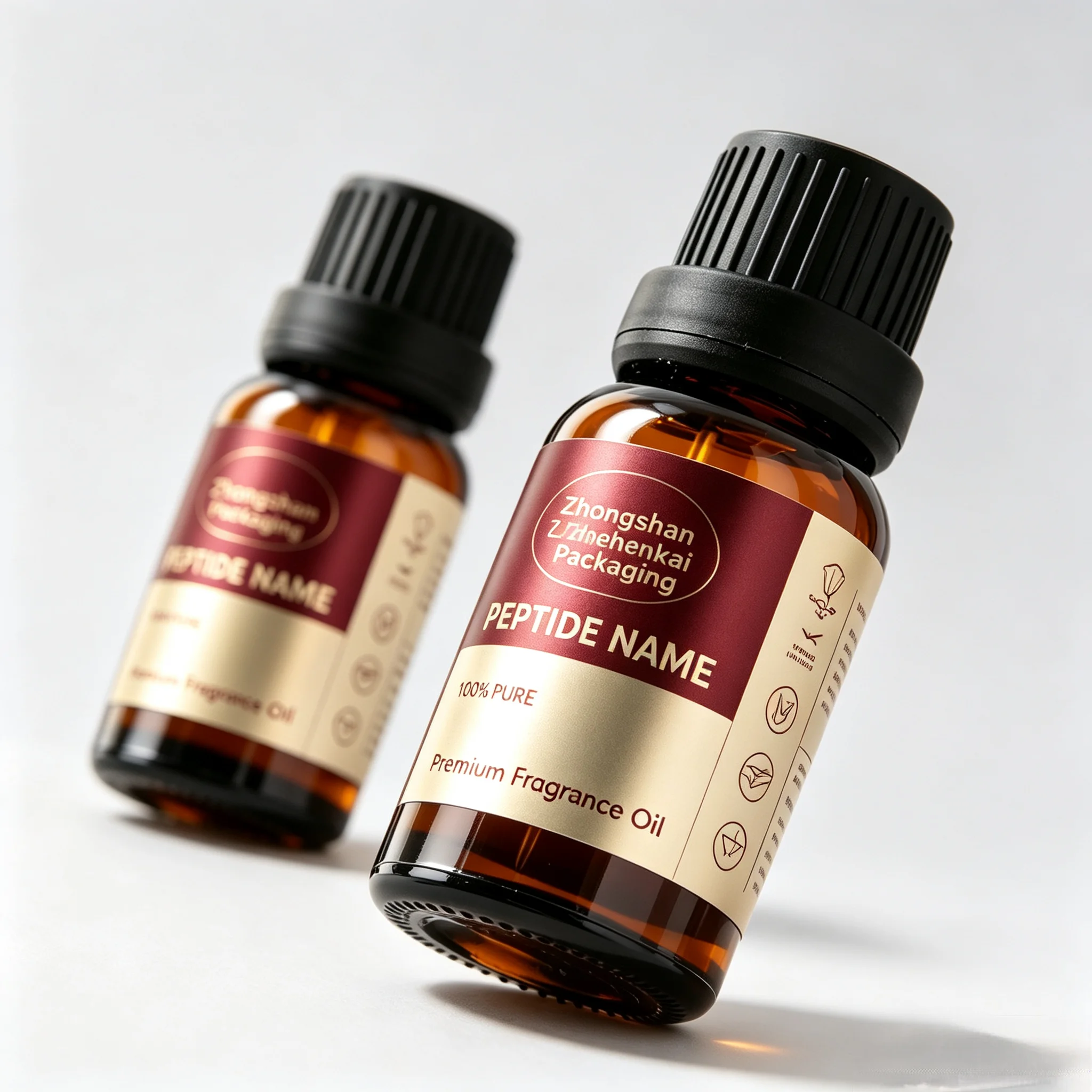 Custom Printed Waterproof Vinyl Self Adhesive Stickers Premium Peptide Label Boxes Fit 3ml 10ml Beauty Injection Agent Vials