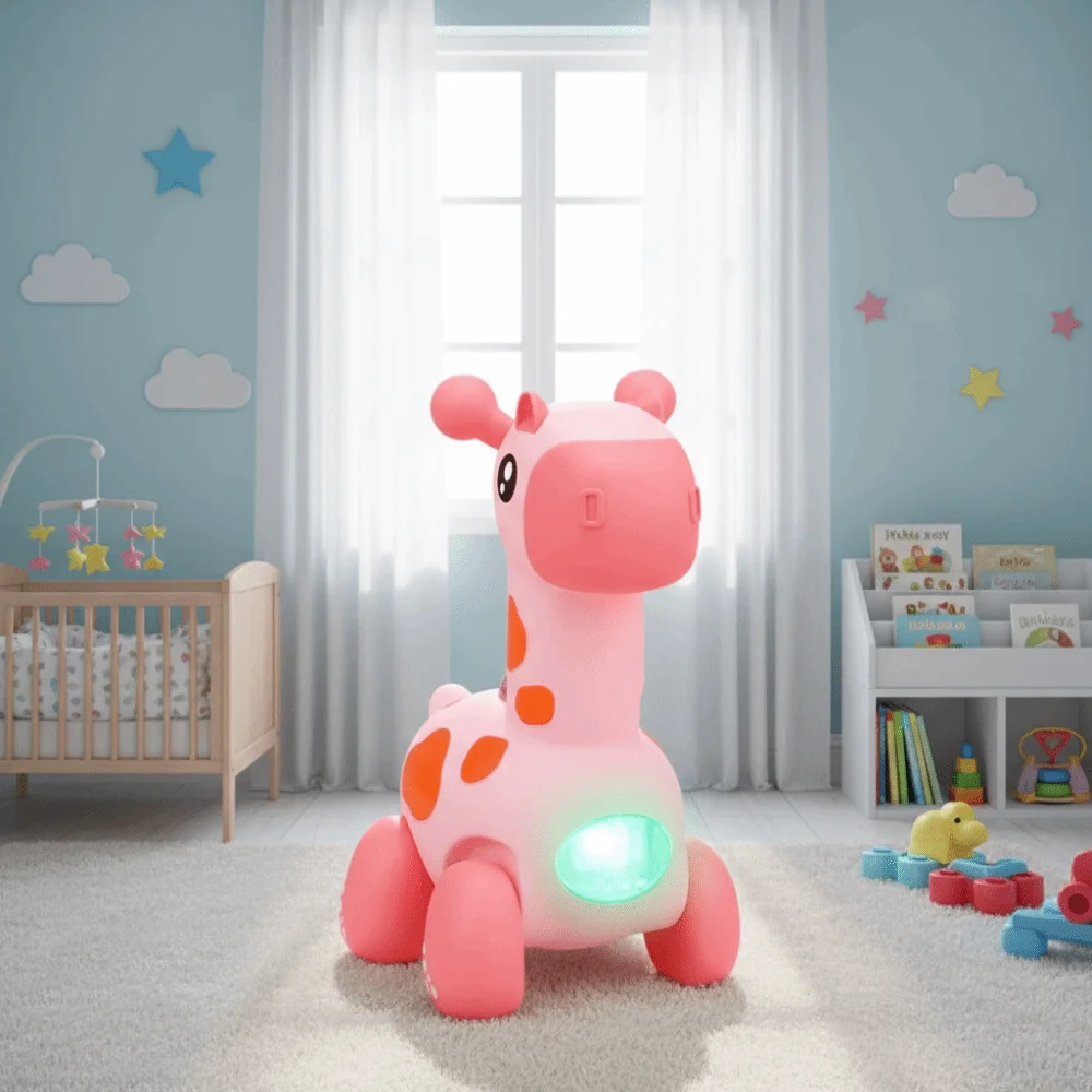 

Crawling Sound and Light Giraffe with Leash Plastic Animals Cartoon Electric Electric Crawling Stage