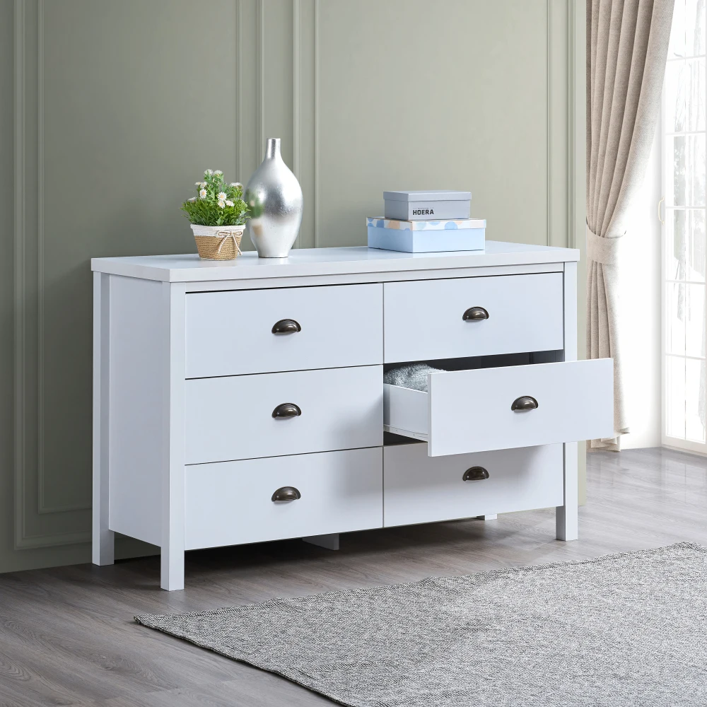 6 Drawer Master Dresser with Interlock Drawer Feature Drawer Slide and Interlock Assembly Wide Dressers Bedroom 6 Deep Drawers