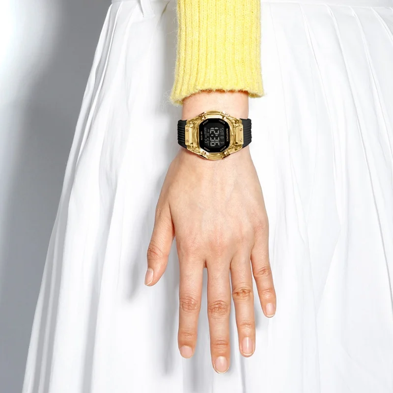 NAVIFORCE ساعة نسائية متعددة الوظائف عرض الوقت المزدوج السيدات الرياضة ساعة توقيت العد التنازلي المرأة ساعة إلكترونية LED NF6114 #4