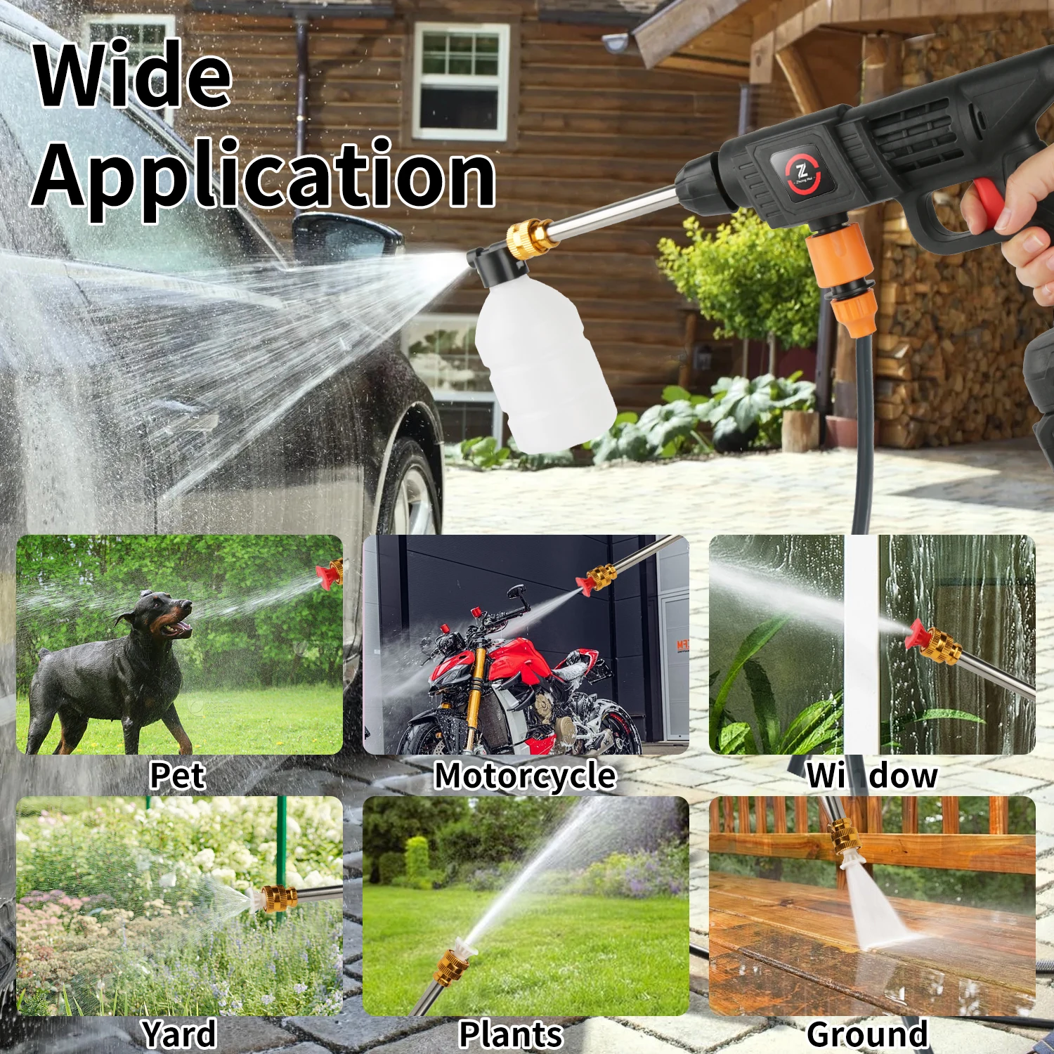 50 Bar Kabellose Hochdruck-Autowaschpistole Kompatibel mit Makita 21V Batterien 10-Meter Sprühreichweite Ideal für Autos und Gärten – Detail 7
