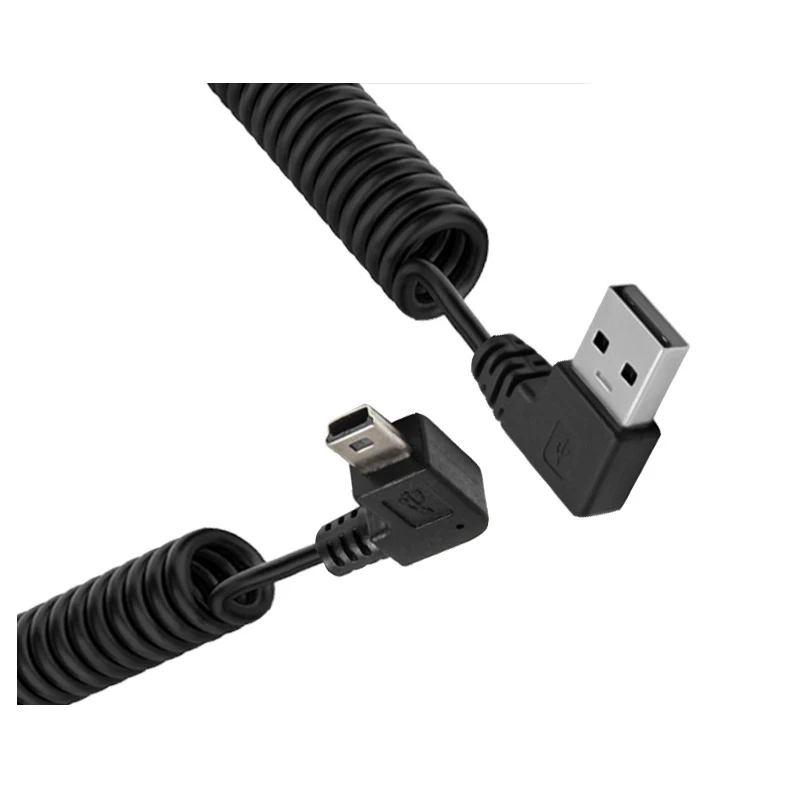 90 degree elbow mini usb data line up and down left and right elbow T-port V3 mini miniusb charging cable 0.3M