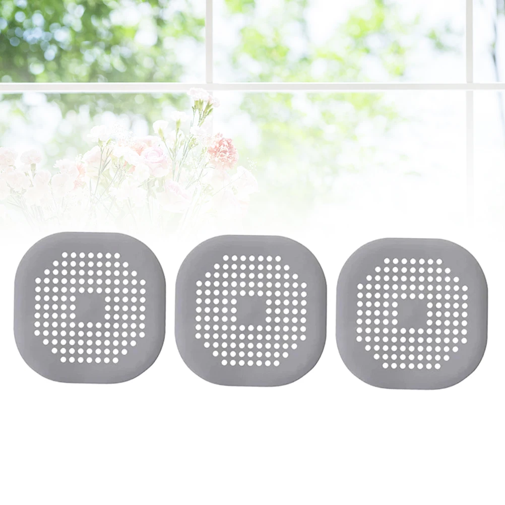 

5 Pcs Filter Kitchen Sink Anti Clogging Sewer Colanders Grey Soft Silicone Prevent Shower Drain Blockage Easy Hair for Bathroom