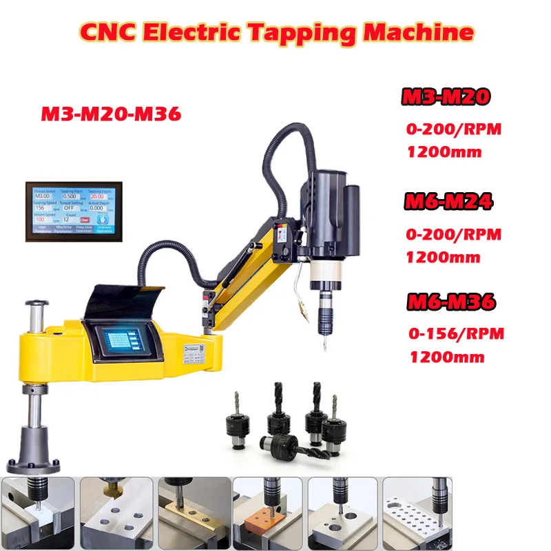 

M3-M20-M36 CNC Electric Tapping Machine Vertical Type Universal Electric Tapper Threading Machine 600W 1200W 220V