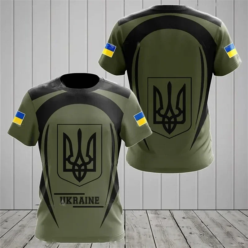 Fashion New Ukrainian Flag Graphic 3D Print T-shirt Ukrainian Emblem Men’s Sports Tops  National Day Gifts Personalized Tee