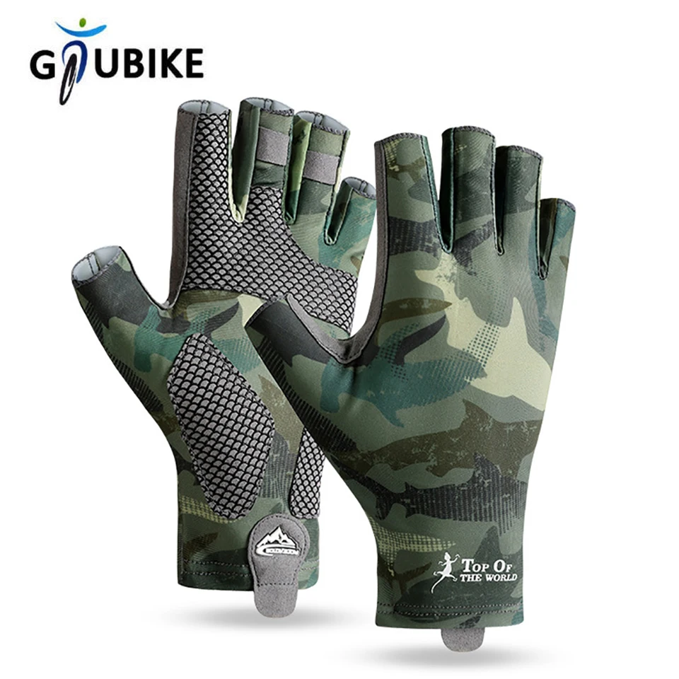 GTUBIKE Half Finger Angeln Handschuhe Eis Seide Outdoor Sonnencreme Hohe Elastizität Anti-rutsch Verschleiß Beständig Coole Reit Handschuhe Männer