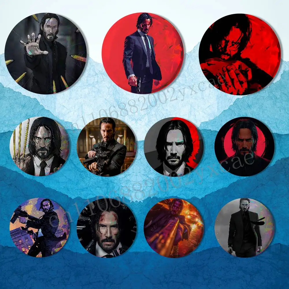 

Sharpshooter Gun-Fu John Wick Round Exquisite Badge Brooches Creative Pins For Clothes Hat Backpack Gift Accessories