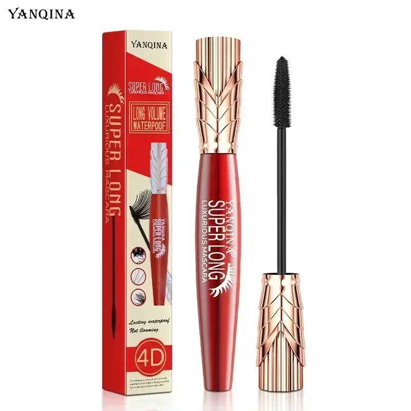 YANQINA クラウンマスカラ 防水 長持ち まつげカールマスカラ 色落ちなし 24時間持続 保湿 4Dマスカラ コスメ