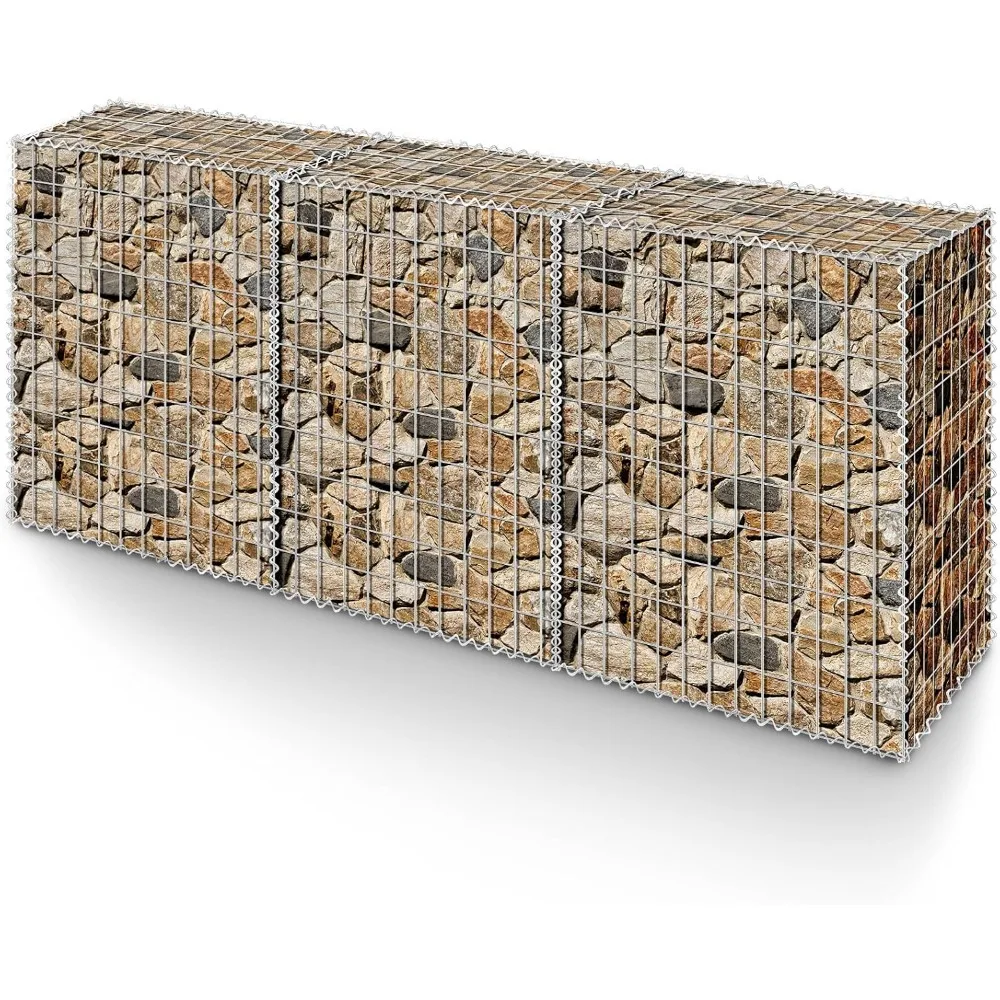 

Galvanized Steel Gabion Basket Modular Gabion Cages Stone Planter Cages for Garden Projects Quick and Easy Construction