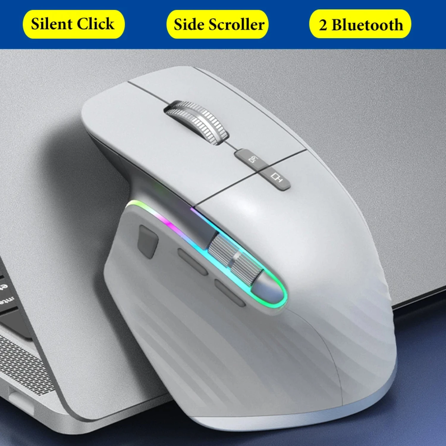 

Wireless Gaming Mouse Bluetooth Ergonomic for Laptop Silence USB-C Rechargeable 5 DPI 9 Button for Computer PC Tablet Macbook