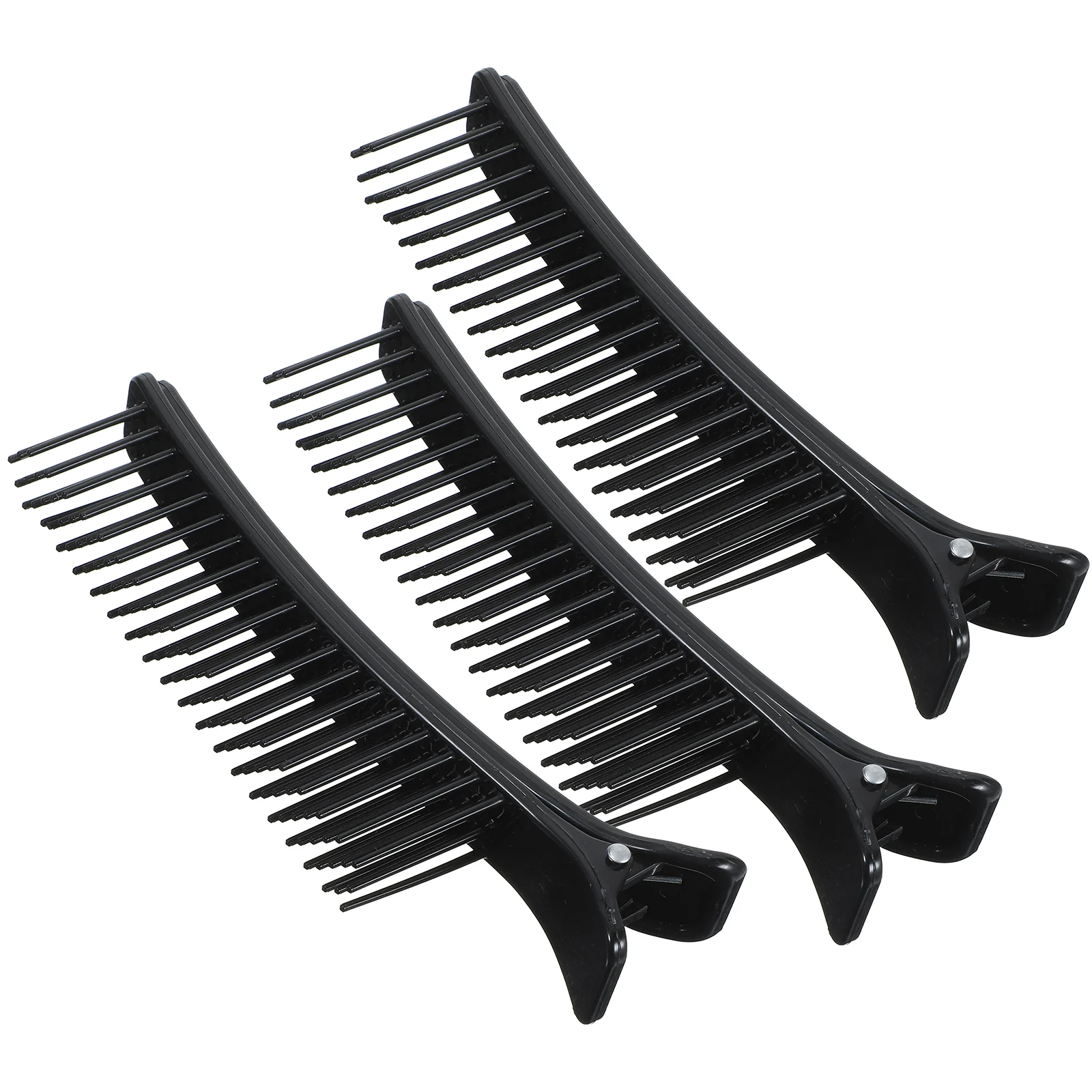 

3 Pcs Clip Clips for Hair Salon Girls Side Combs Black Plastic Styling Tools Miss