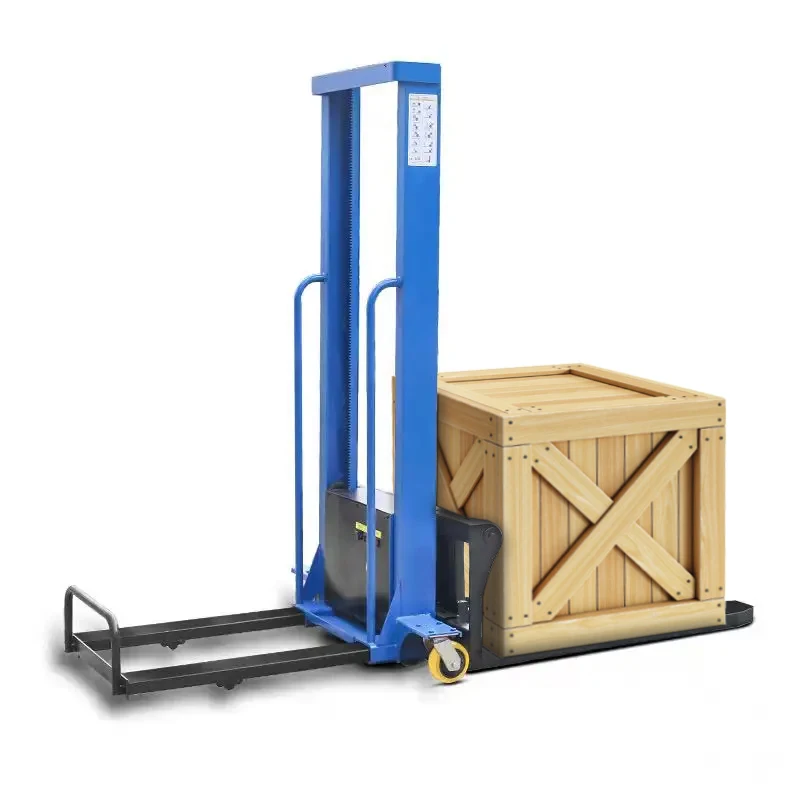 1T 500kg Self Loading/unloading Stacker Portable Electric Pallet Lift Stackers