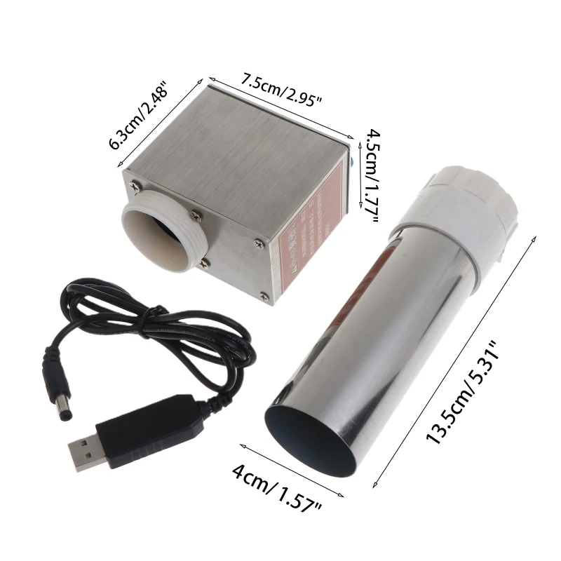 5V-12V Usb Blower Speed-regulating Grill Stove Outdoor Mobile Portable Fan with Small for Turbine Air-Duct Dual Fan