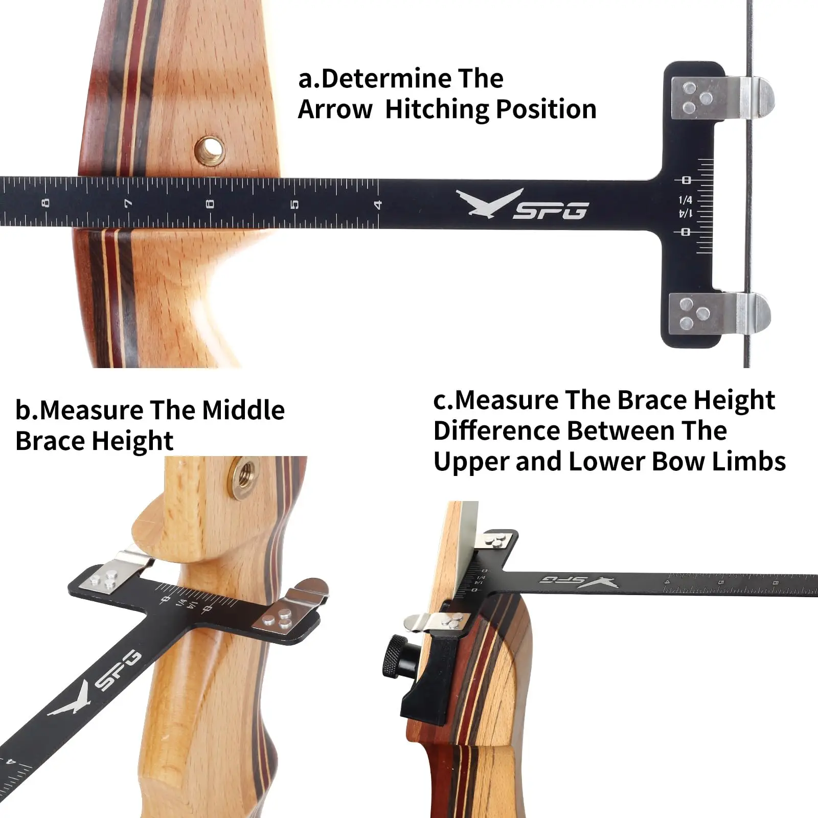 Bow Square with Bow String Level Archery Bow Kit T Shape Bow Ruler Bowstring Measurement Equipment for Recurve Compound Bows