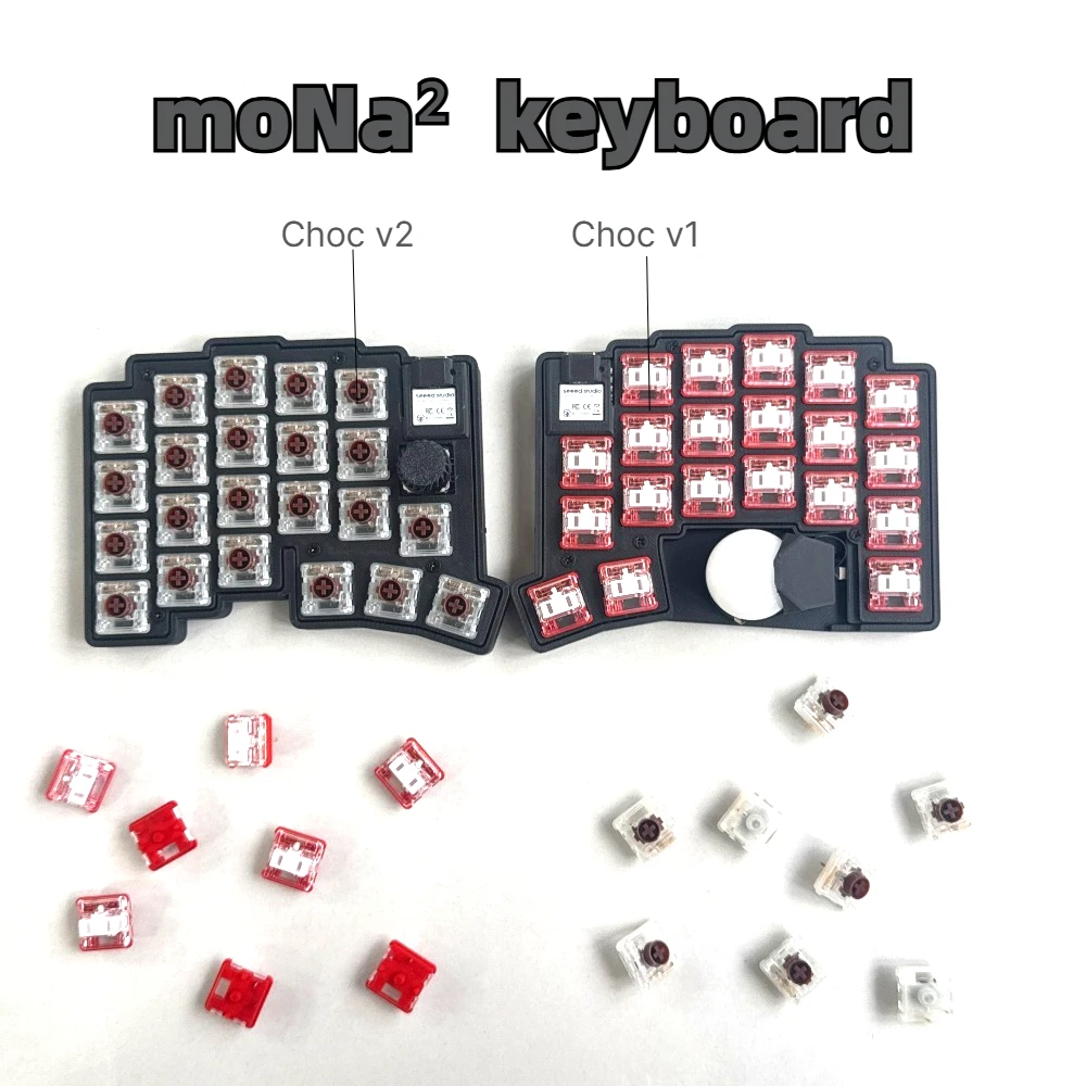Клавиатура moNa² Trackball Split с 40 клавишами, низкопрофильная, Kailh Choc V1/V2, беспроводная, Bluetooth, двухрежимная, с возможностью горячей замены, мини-игровая клавиатура.