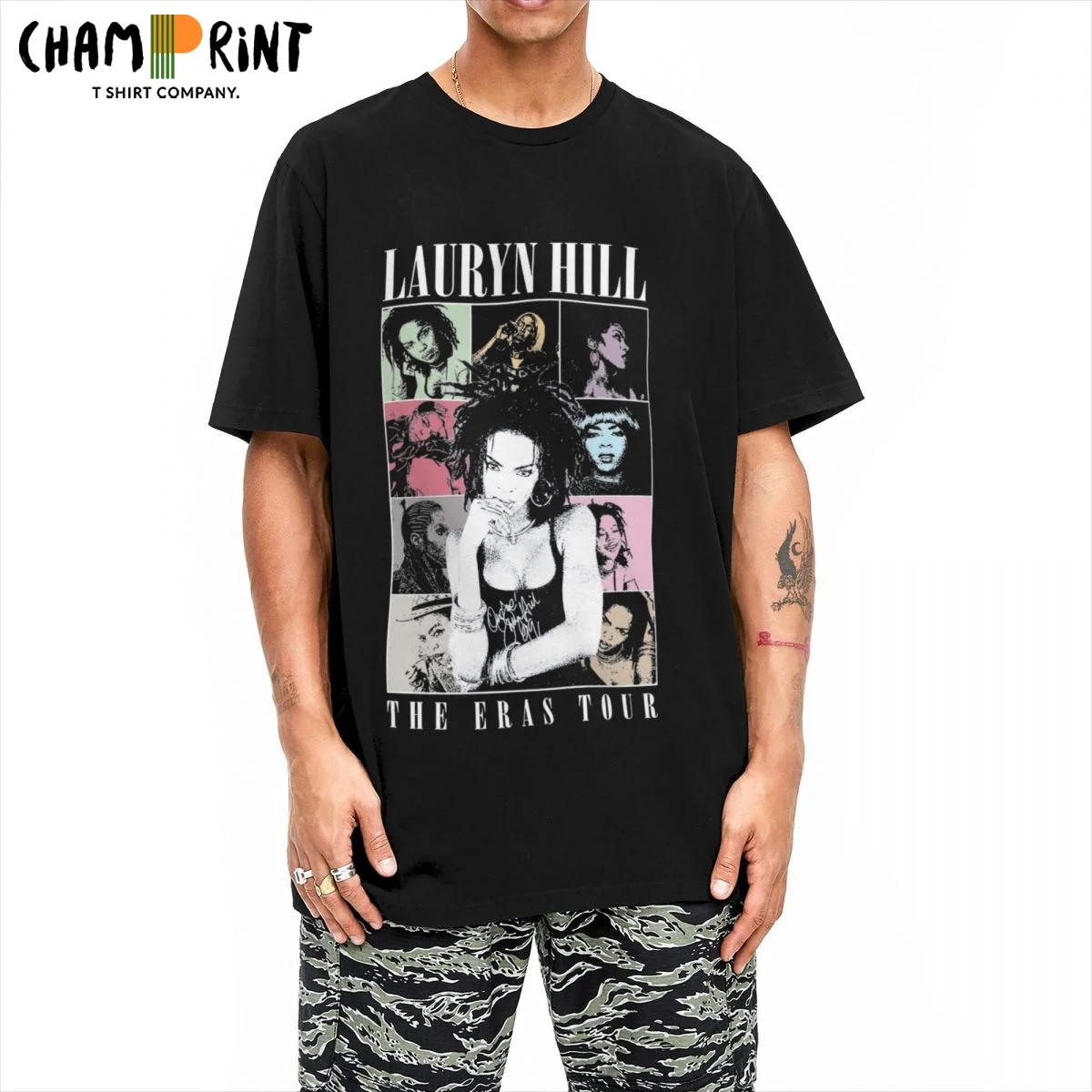 Men's Lauryn Hill Fugees Hip Hop Album T Shirt 100% Cotton Clothes Hipster Short Sleeve Crew Neck Tee Shirt Summer T-Shirts