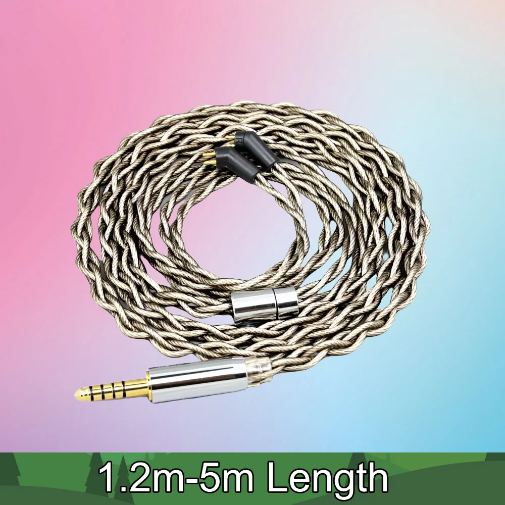

Graphene Silver Plated Shield For Etymotic ER4B ER4PT ER4S ER6I ER4 2pin 4 core 1.8mm 99% Pure Silver Earphone Cable 7943