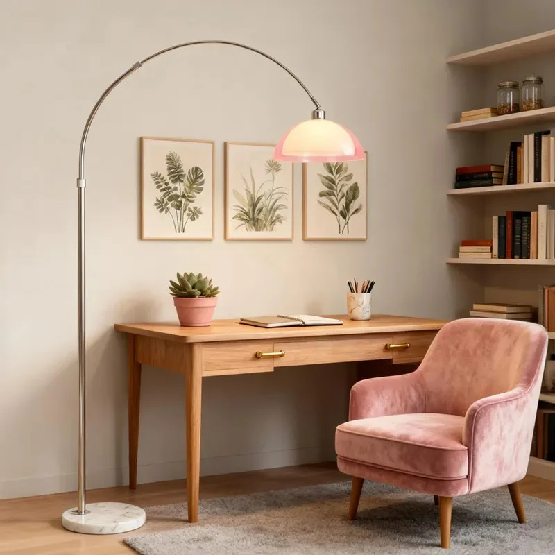 Fishing  Floor lamp Living room Bedroom bedside  Internet celebrity girl powder decorative atmosphere lamp Vertical
