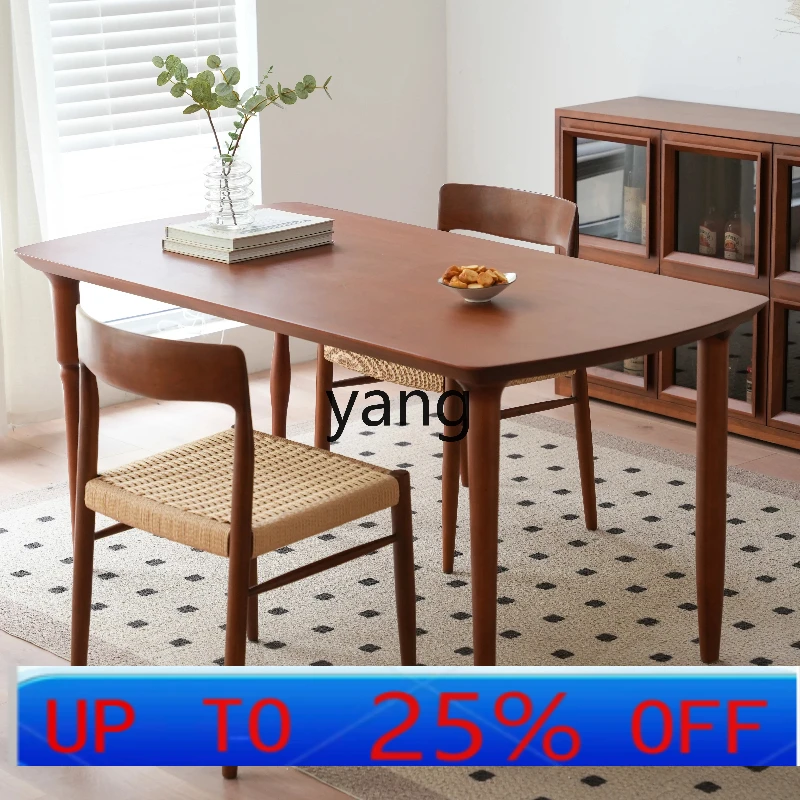 

LH retro rope chair household medieval backrest solid wood dining chair black casual chair