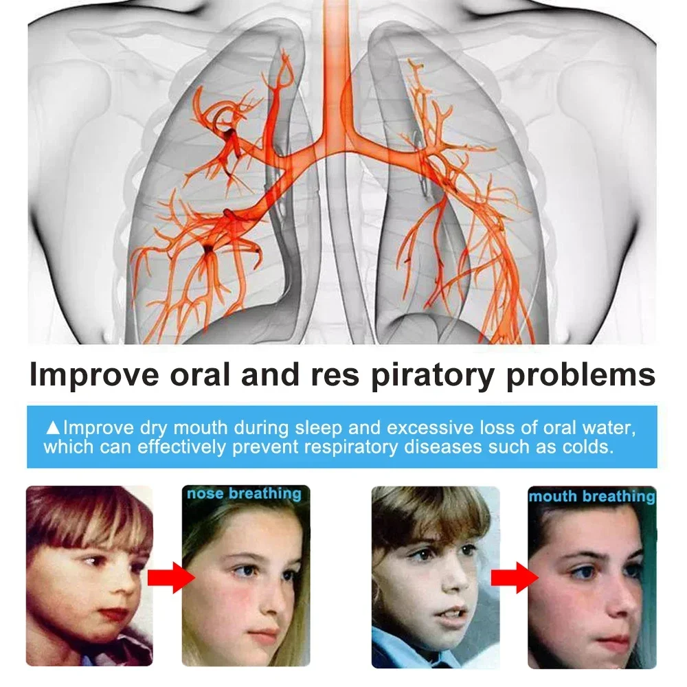 Pegatina antirronquidos para niños y adultos, parche para mejorar la respiración, corrección de boca, ortesis, cinta para dormir de noche, labios y nariz, belleza y salud