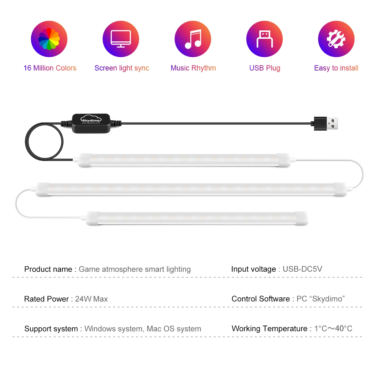 RGBIC Computer Monitor Sync Ambient LED Strip Light PC Display Screen Backlight Decor Lights Tape Support Windows / IOS System