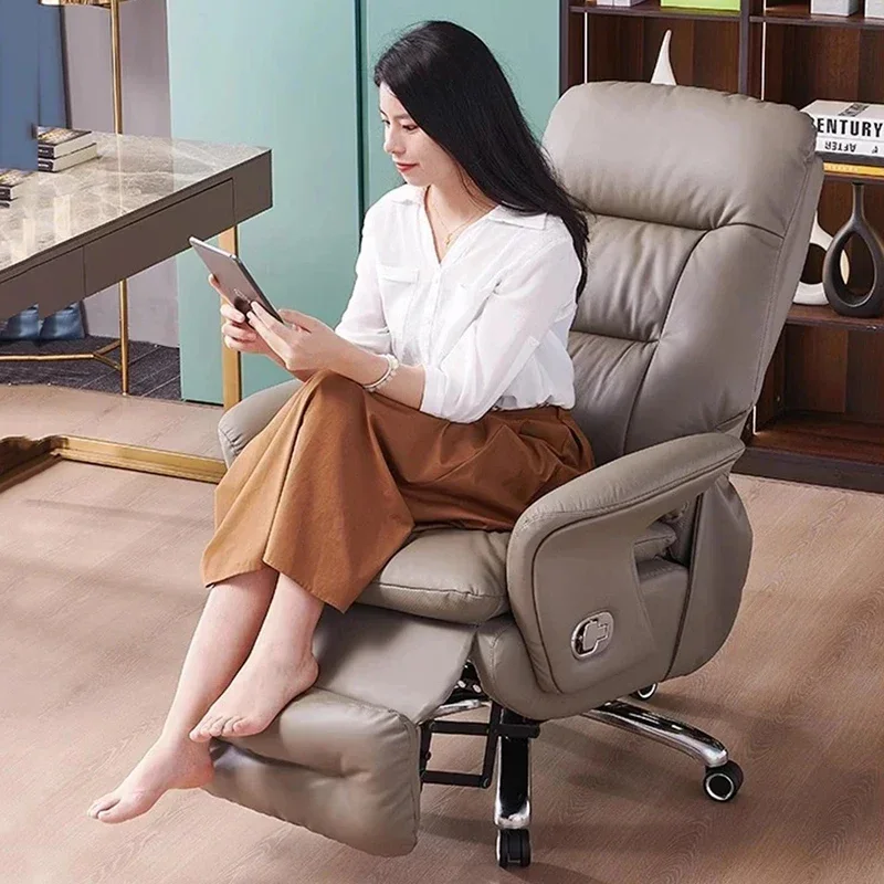 Leather Massage Office Chairs Computer Boss Luxurious Recliner Gaming Chair Backrest Silla De Escritorio Office Home Furniture