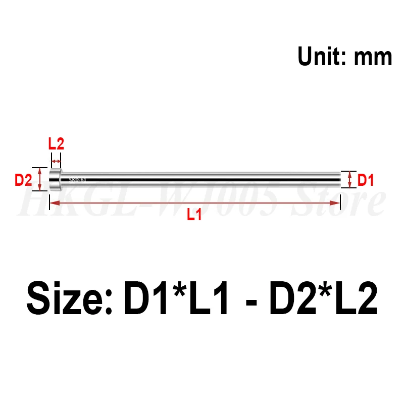 Dia 0.8-25mm Nitrided SKD61 Mold Ejector Pin L=100-500mm Full Hard Die Thimble Straight Ejector Push Rod Round Needle