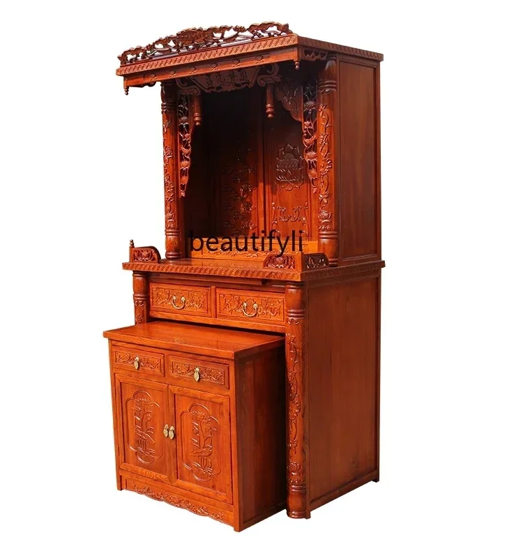 

Solid Wood Clothes Closet Altar Household Altar Cabinet Guanyin God of Wealth Buddha Cabinet